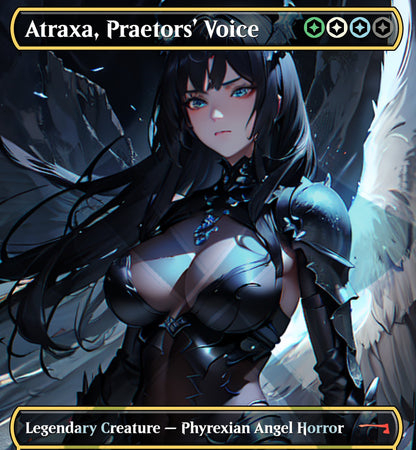 Atraxa, Praetors' Voice Black Hair MTG Waifu Anime Proxy | Commander | Magic the Gathering