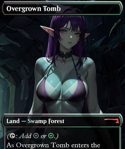 Overgrown Tomb Shock Land PROXY Anime Waifu