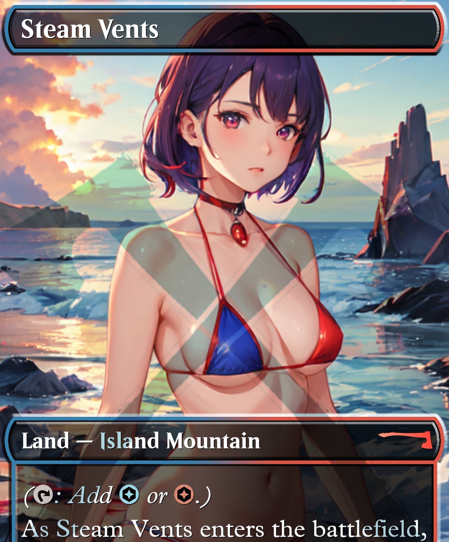 Steam Vents Shock Land PROXY Anime Waifu