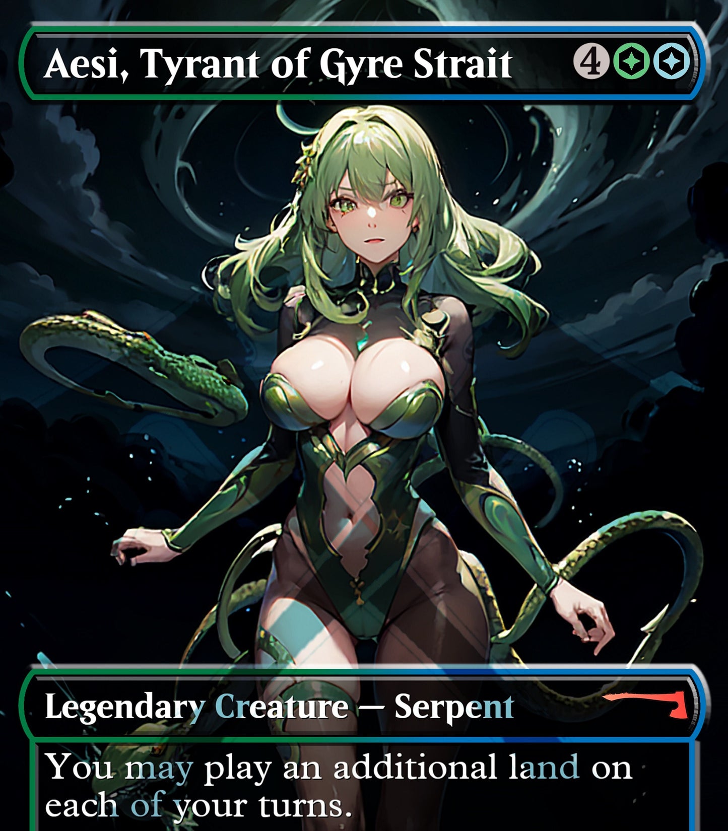 Aesi, Tyrant of Gyre Strait MTG Waifu Anime Proxy | Commander | Magic the Gathering