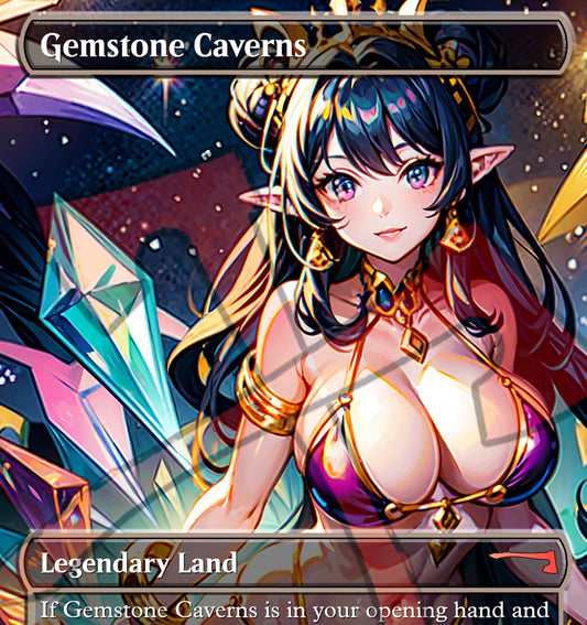 Gemstone Caverns Legendary Land MTG Waifu Anime Proxy | Commander | Magic the Gathering