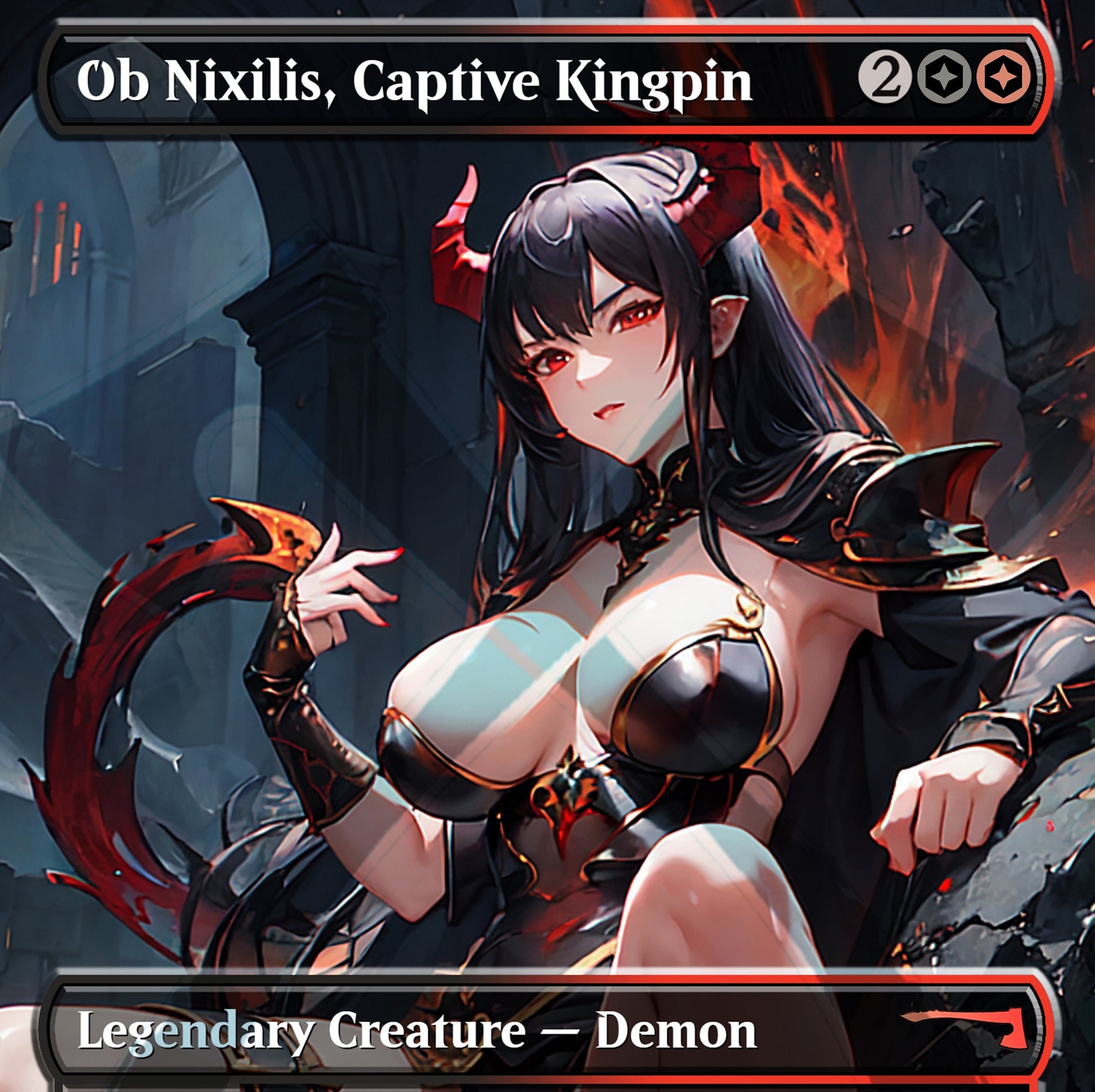 Ob Nixilis, Captive Kingpin MTG Waifu Anime Proxy | Commander | Magic the Gathering