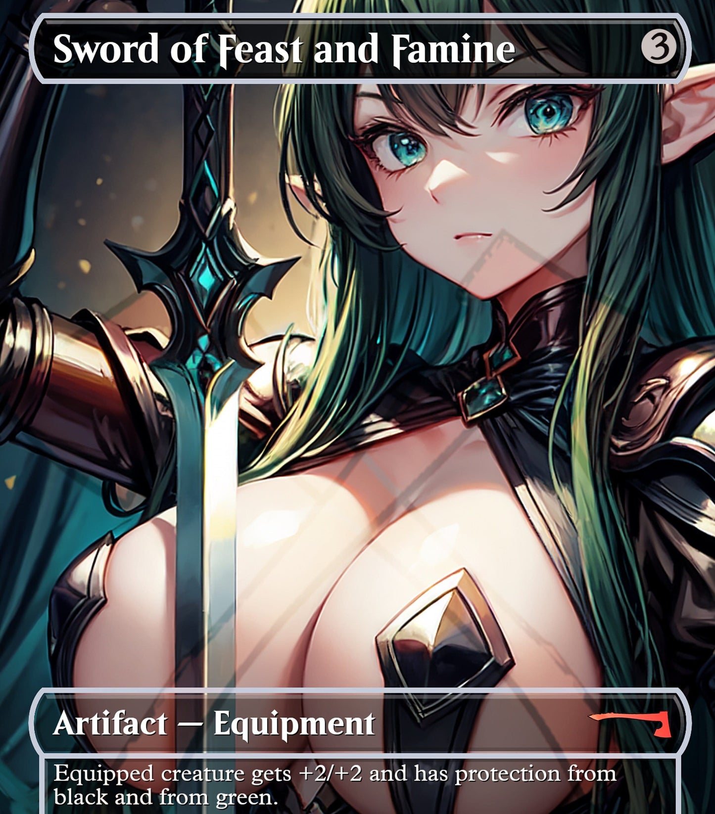 Sword of Feast and Famine Green Hair PROXY Anime Waifu