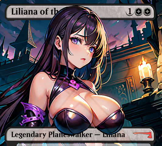 Liliana of the Veil 'Costume' PROXY BLACK Hair Anime Waifu