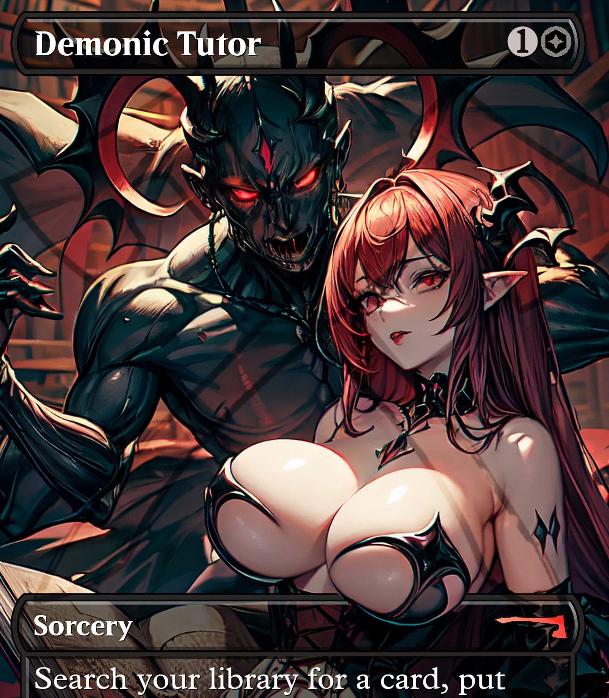 Demonic Tutor TWO DEMONS MTG Waifu Anime Proxy | Commander | Magic the Gathering