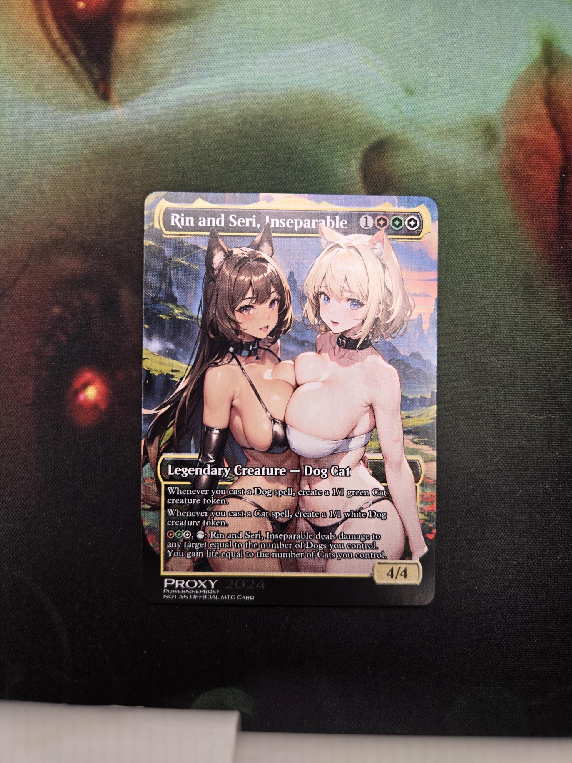 Rin and Seri, Inseparable Proxy Card | MTG Custom Art | Magic the Gathering Altered Art | Fantasy Waifu Design | Not Official