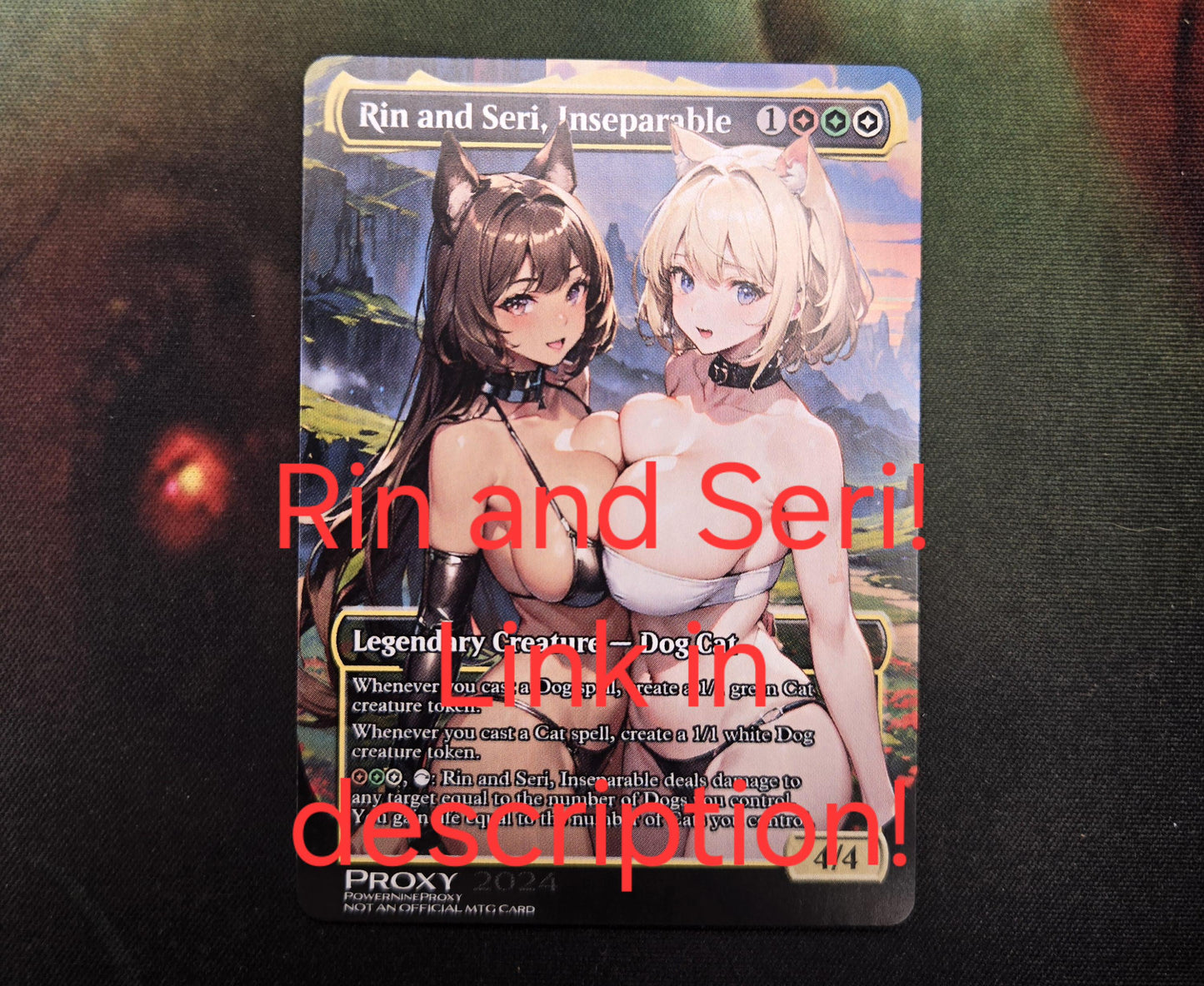 Dog TOKEN for Rin and Seri, Inseparable Proxy Card | MTG Custom Art | Magic the Gathering Altered Art | Fantasy Waifu Design | Not Official