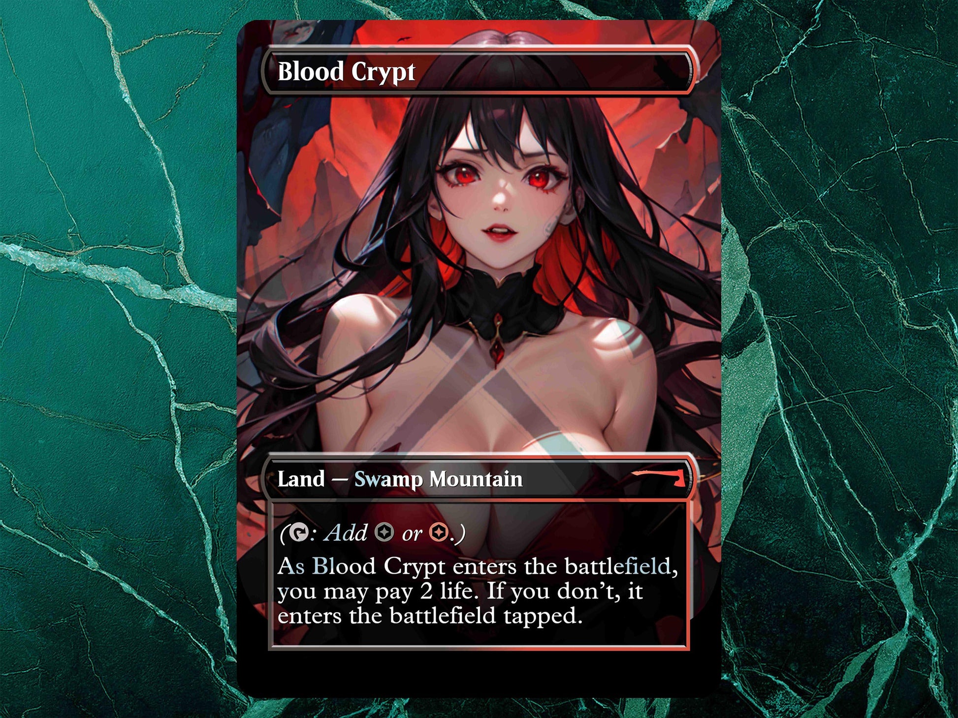 Blood Crypt Shock Land PROXY Anime Waifu