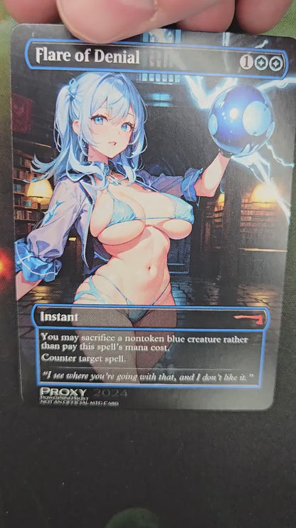 Flare of Denial MTG Waifu Anime Proxy | Commander | Magic the Gathering